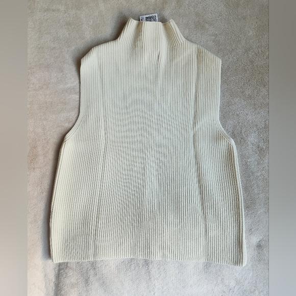 H&M co-or ord Set KNIT-RIB Sleeveless Top & Pencil maxi Skirt Cream Sz L, XL NWT - Picture 7 of 16